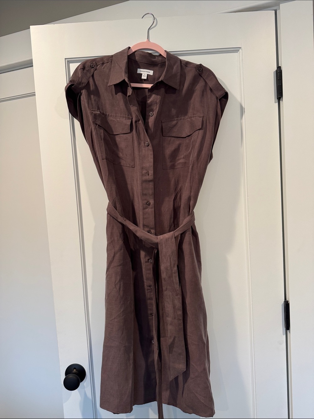 Nordstrom Midi Shirt Dress in Taupe Brown